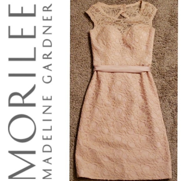 Mori Lee Dresses & Skirts - Morilee Blush Lace Short Dress Sz 4